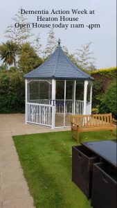 newly installed summer house at Heaton House care home